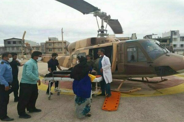 امدادرسانی بالگرد هوانیروز کرمانشاه به مادر باردار خرم آبادی
