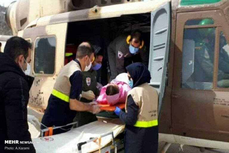 امدادرسانی بالگردهای هوانیروز کرمانشاه به بیمار قلبی در ملایر