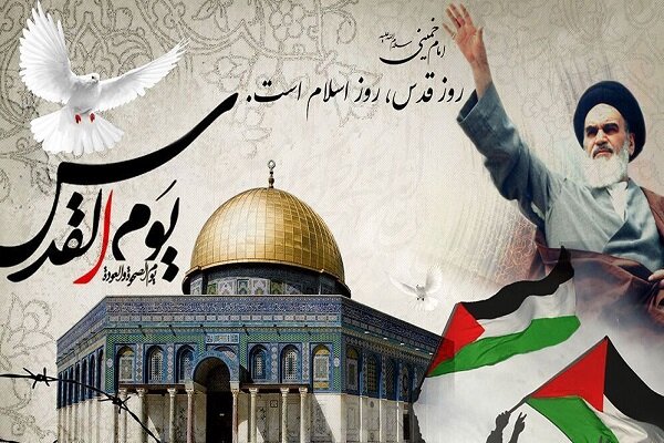 اهتزاز پرچم فلسطین بر سر درب بقعههای متبرکه کرمانشاه