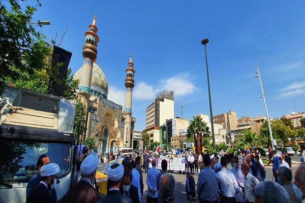 تجمع شهروندان تهرانی در پی پیروزی مقاومت فلسطین